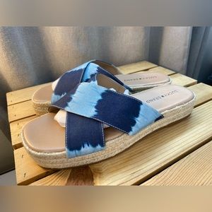 Lucky Brand Dark Denim Blue Tie-Dye Gayte Slide
